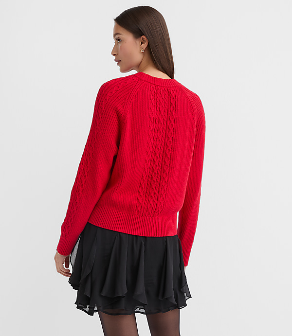 Petite Ribbed Cable Sweater