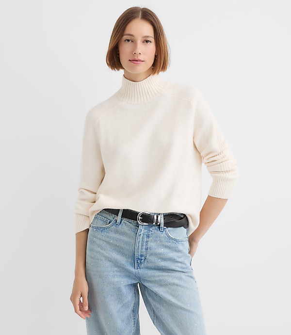 Petite Modern Mock Neck Sweater