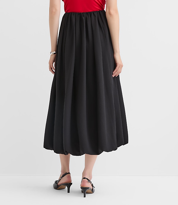 Crepe Bubble Midi Skirt
