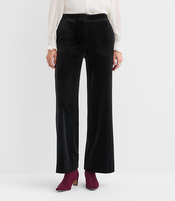Curvy Clean Wide Leg Pants in Velvet