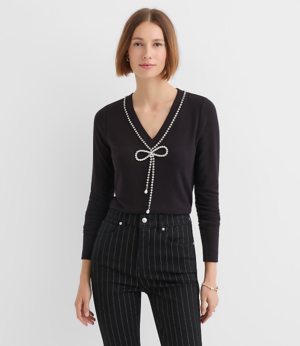Reversible Jeweled Bow Top