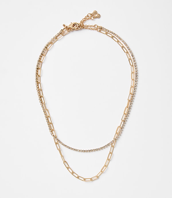 Chain Link Layered Tennis Necklace Set