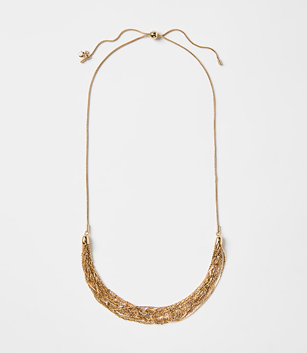 Multistrand Chain Pull Tie Necklace