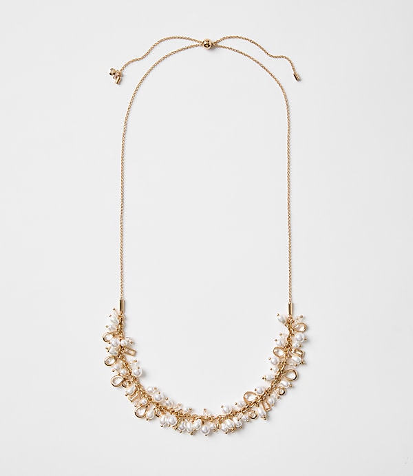Pearlized Pull Tie Torsade Necklace
