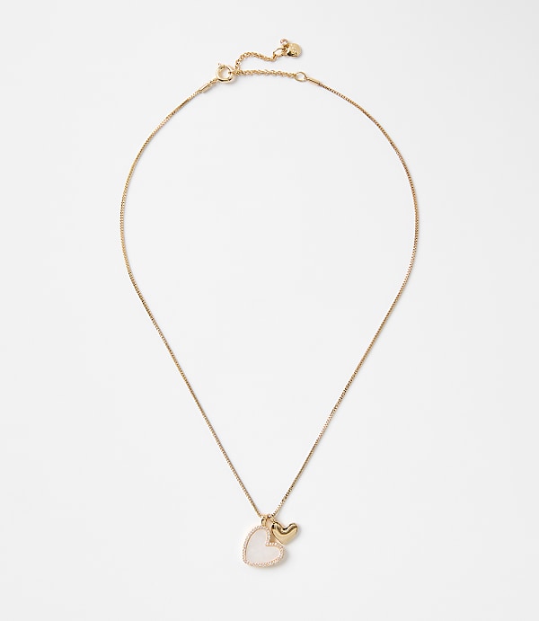 Mother Of Pearl Sparkle Heart Necklace
