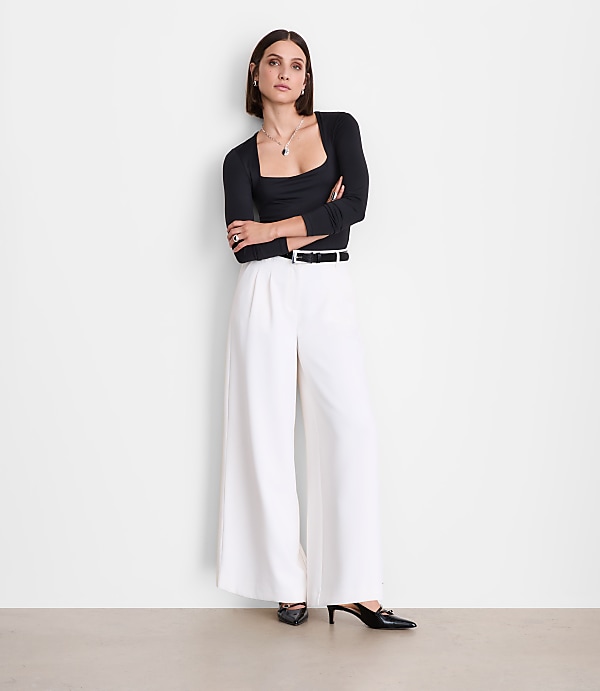 Petite LOFT Versa 360 Knit Square Neck Top