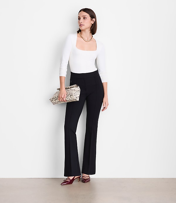 Petite LOFT Versa 360 Knit Square Neck Top