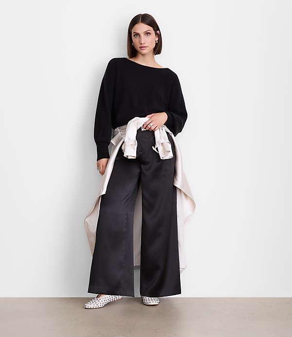 LOFT Versa Cropped Boatneck Sweater