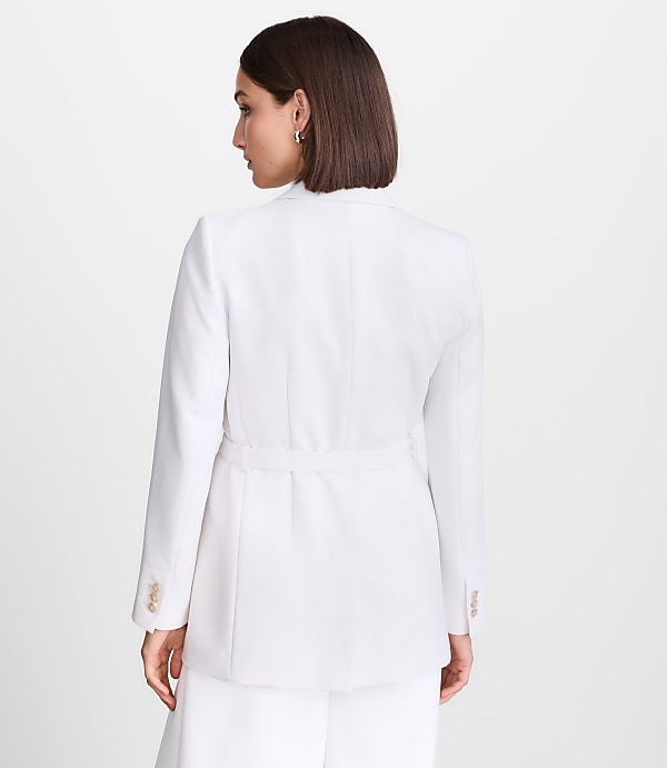 LOFT Versa Crepe Drape Belted Blazer