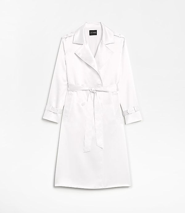 Petite LOFT Versa Satin Trench Coat