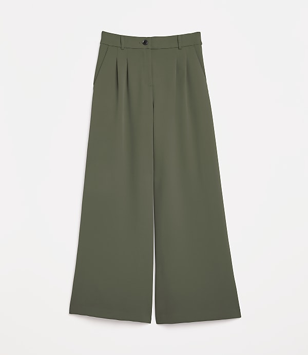 Petite LOFT Versa Crepe Drape Palazzo Pant
