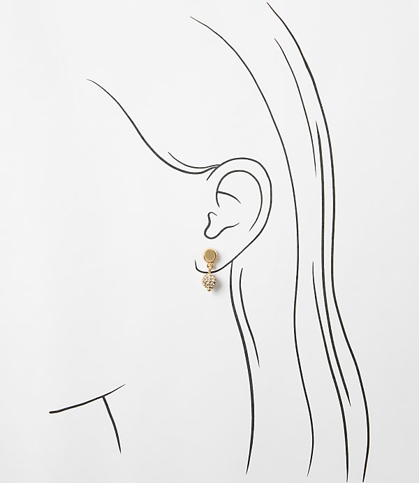 Pave Ball Drop Stud Earring Set