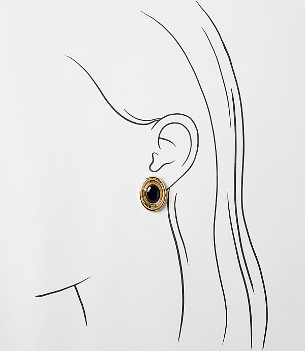 Cast Oval Stud Earrings