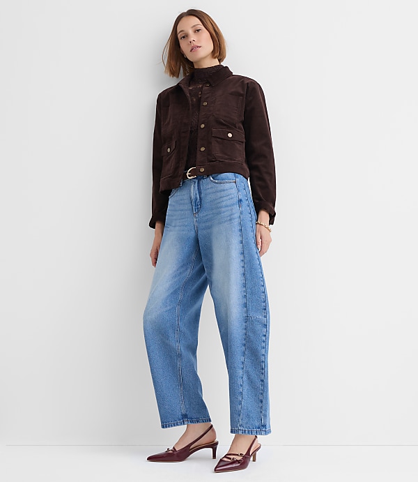 Petite High Rise Horseshoe Jeans in Vintage Indigo