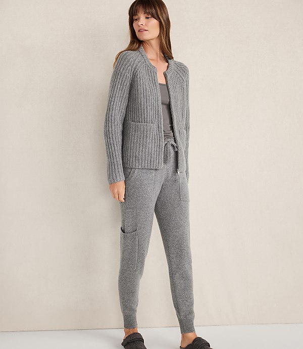 Haven Well Within Cashmere Zip Front Bomber Jacket