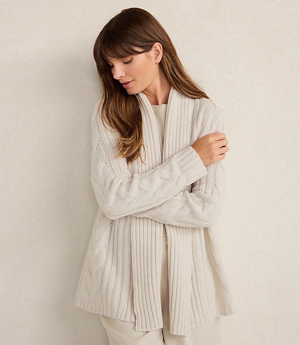 Haven Well Within Cashmere Cable Open Front Cardigan