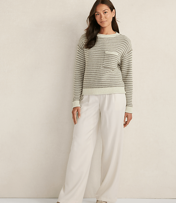 Haven Well Within Organic Cotton Linear Stitch Crewneck Sweater