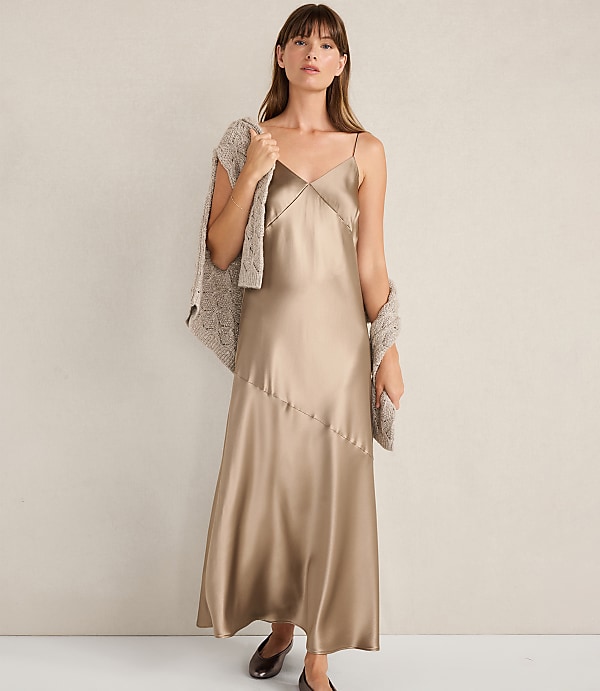 Haven Well Within Lurex Silk Slip Dress