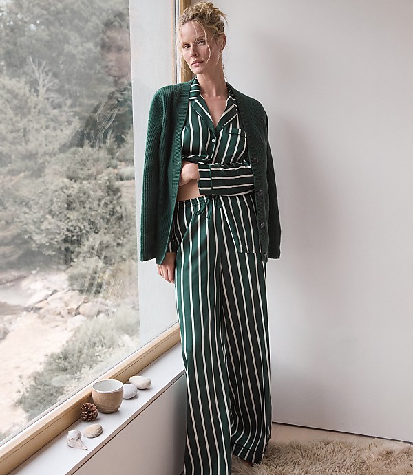 Haven Well Within Washable Silk Pinstripe Pajama Pants