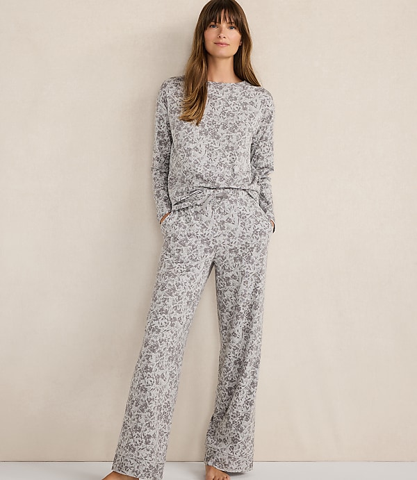 Haven Well Within Organic Cotton Jersey Muted Floral Pajama Pants