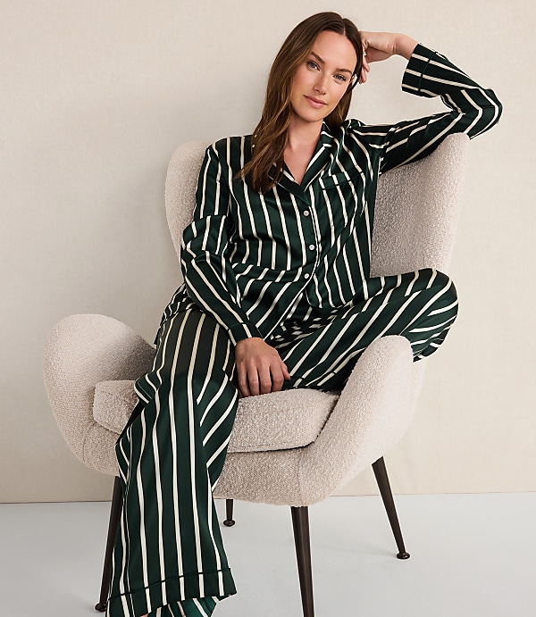 Haven Well Within Washable Silk Pinstripe Pajama Top