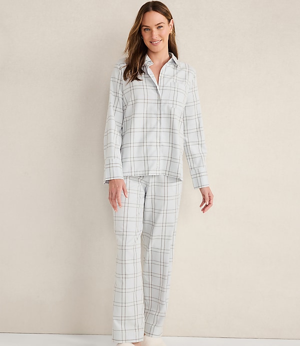 Haven Well Within Lightweight Flannel Windowpane Pajama Top