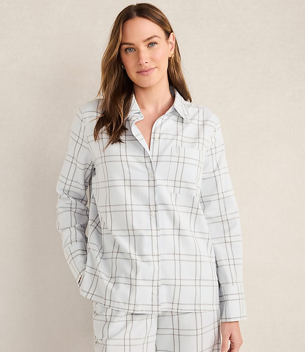 Haven Well Within Lightweight Flannel Windowpane Pajama Top