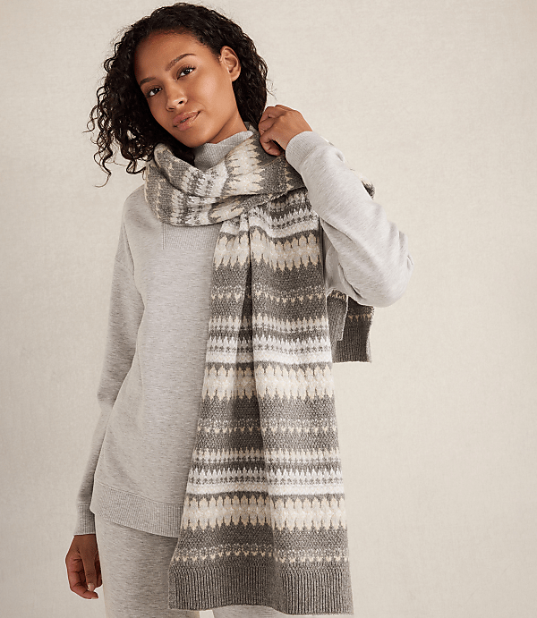 Haven Well Within Organic Cotton Blend Nostalgic Fair Isle Scarf