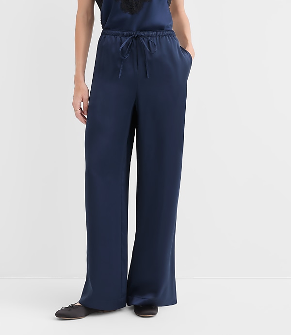 Petite Sawyer Pull On Pants in Satin