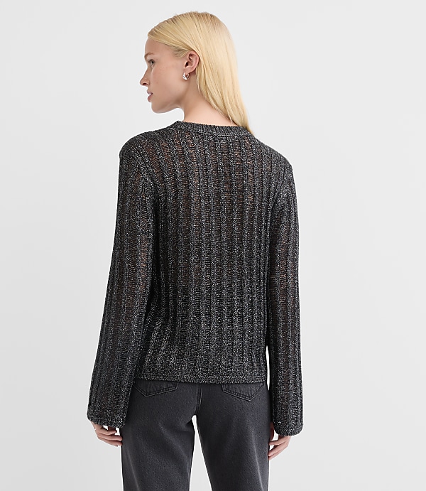 Petite Shimmer Drop Stitched Sweater