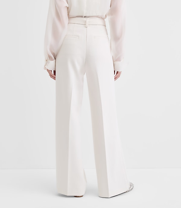 Belted Stovepipe Pants in Doubleface