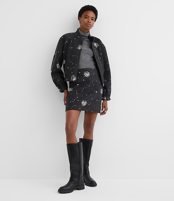 Sequin Embellished Mini Skirt