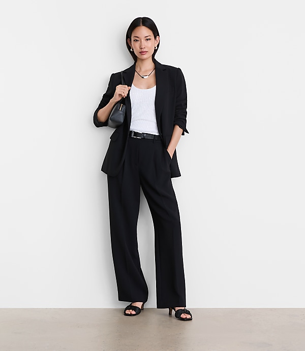 LOFT Versa Crepe Drape Relaxed Blazer