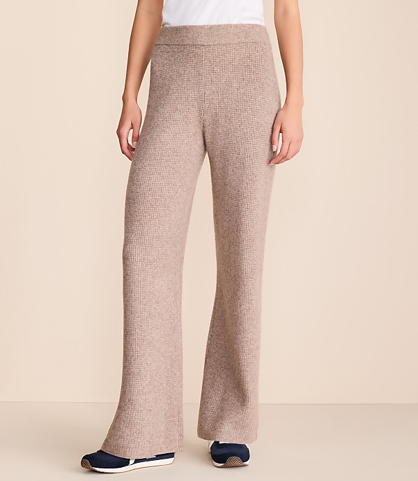 Petite Lou & Grey Heathered Waffle Cloudstitch Wide Leg Pants