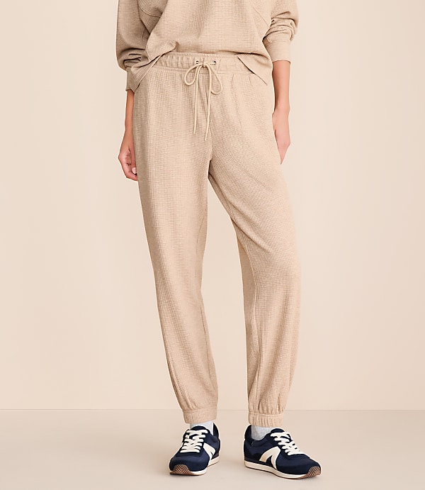 Petite Lou & Grey Heathered Upstate Waffle Joggers