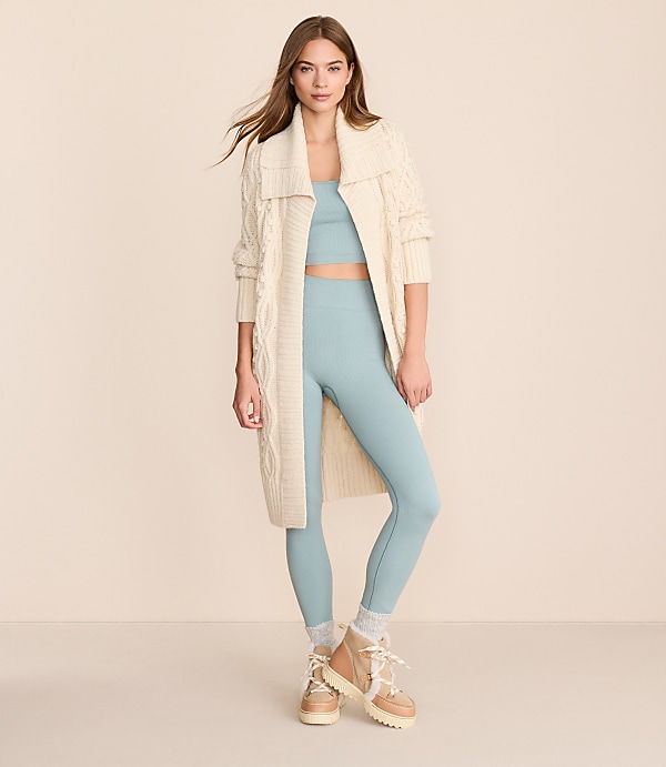 Petite Lou & Grey Cable Maxi Open Cardigan