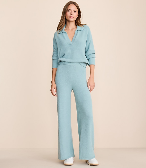Lou & Grey Fuzzy Wide Leg Sweater Pants