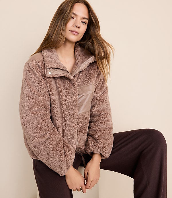 Petite Lou & Grey Sherpa Puffer Jacket