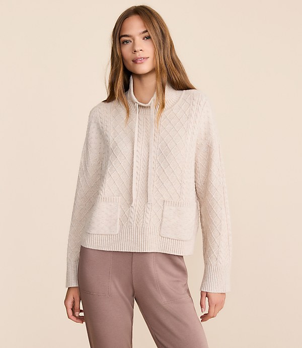 Lou & Grey Bobble Drawstring Neck Sweater