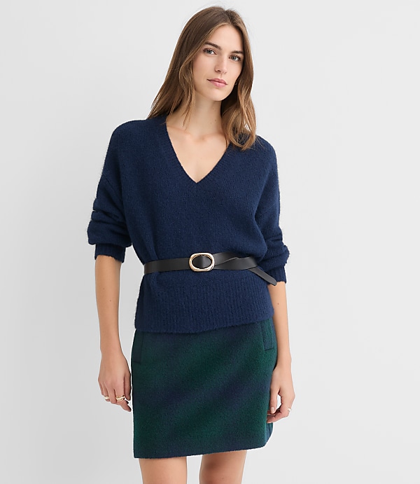 Petite Ribtrim Relaxed V-Neck Sweater