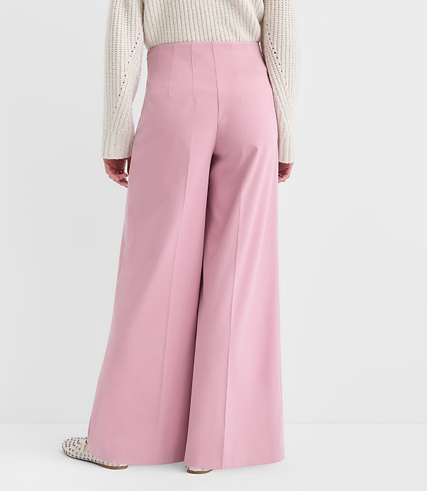 Darted Palazzo Pants in Brushed Flannel
