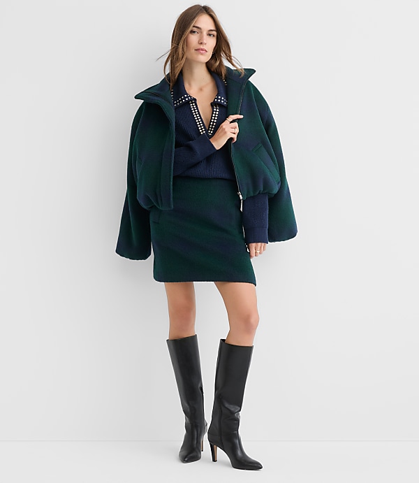 Plaid Welt Pocket Mini Skirt
