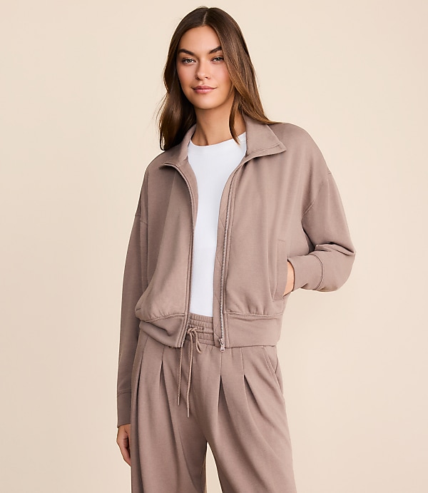 Lou & Grey Cozy Cotton Sweatshirt Jacket