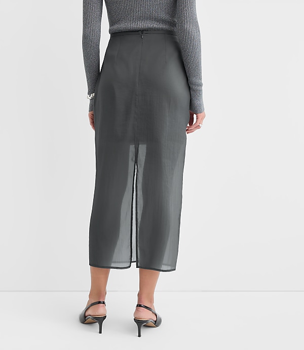 Sheer Overlay Midi Skirt