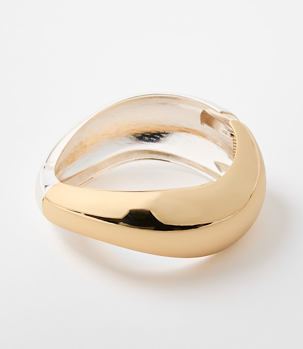 Mixed Metal Molded Cuff Bracelet