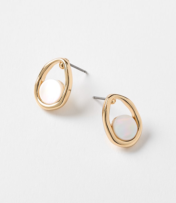 Mother Of Pearl Framed Stud Earrings