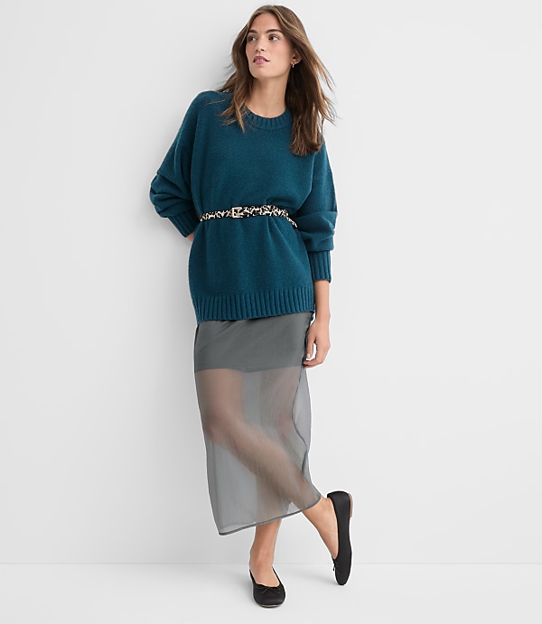Balloon Sleeve Tunic Sweater