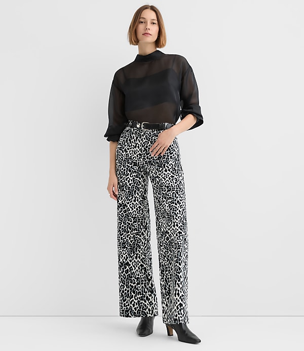 Palmer Wide Leg Pants in Leopard Print Velvet