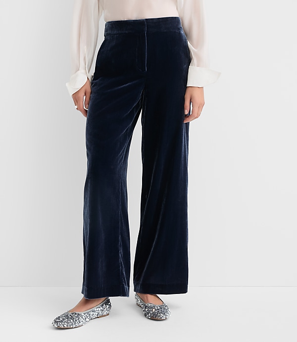 Clean Wide Leg Pants in Velvet