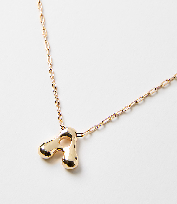 Bubble Letter Initial Necklace